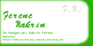 ferenc makrin business card